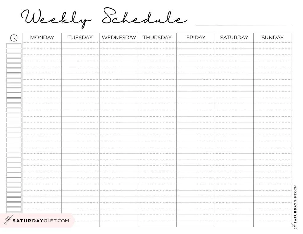 A Blank Weekly Calendar Printable