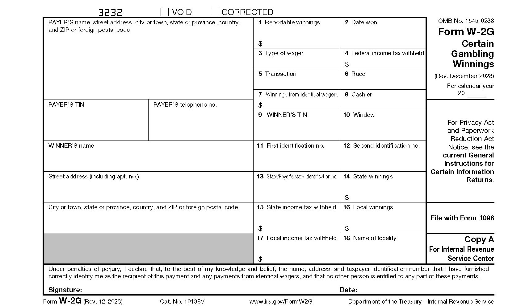 What Do I Do With IRS Form W 2G 