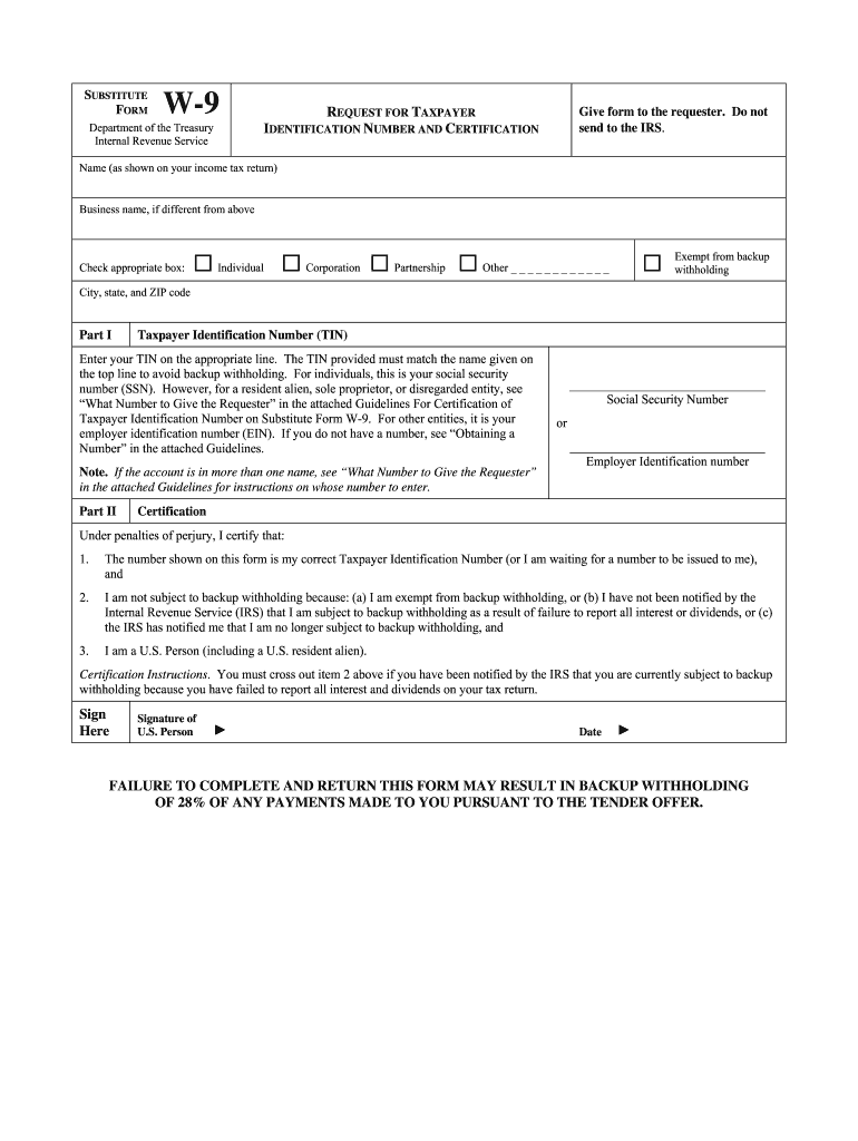 W9 Form 2023 Pdf Online