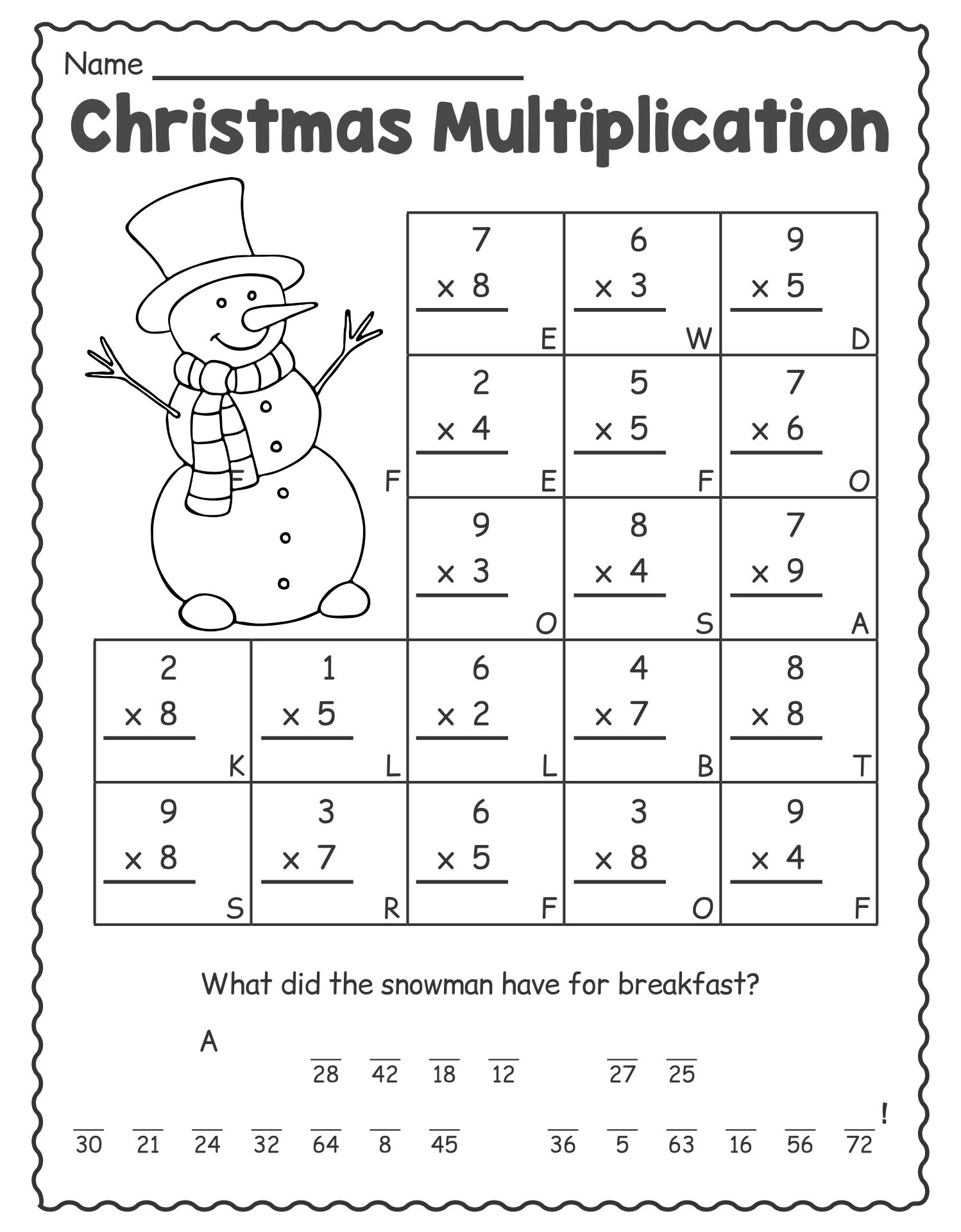 Printable Christmas Math Worksheets