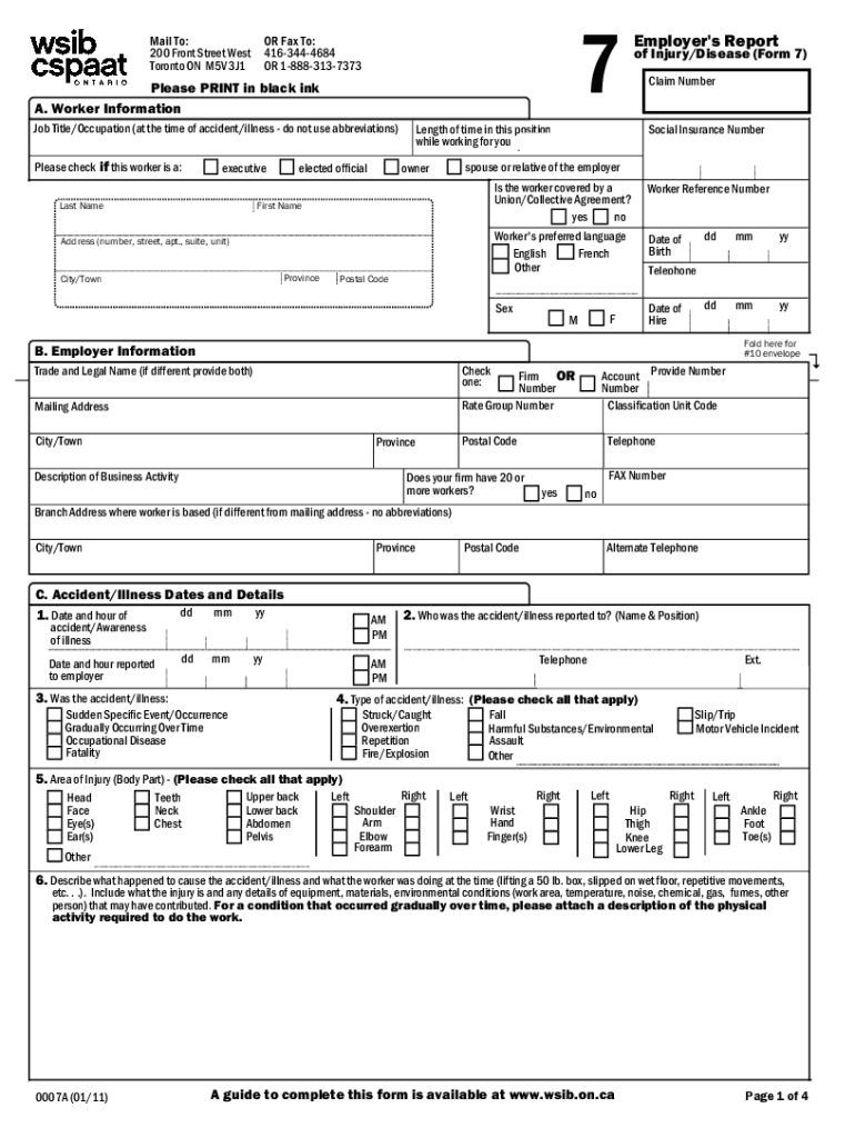 Wsib Form 7 Fill Out amp Sign Online DocHub