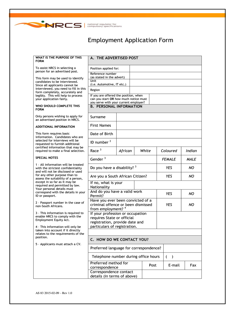 New Z83 Form 2023 Requirements